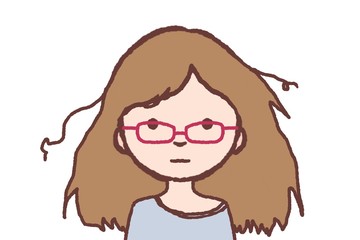 スッピンめがねの女性イラスト
