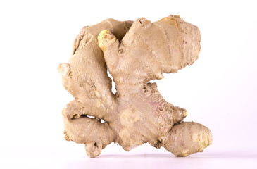 Organic ginger root isolated on white background
