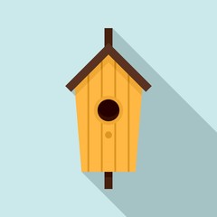 Garden bird house icon. Flat illustration of garden bird house vector icon for web design