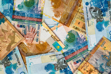 background from banknotes of Kazakhstan