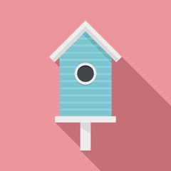 Homemade bird house icon. Flat illustration of homemade bird house vector icon for web design