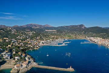 Port Andratx drone photography in daylight.Beautiful tourist destination in Mallorca.