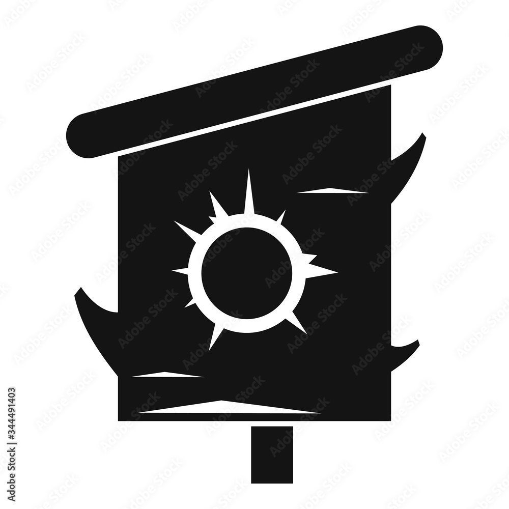 Poster tree trunk bird house icon. simple illustration of tree trunk bird house vector icon for web design 
