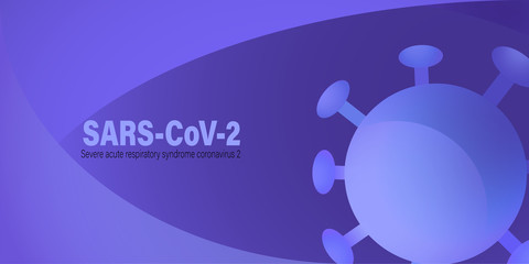 violet poster against coronavirus, sars-cov-2