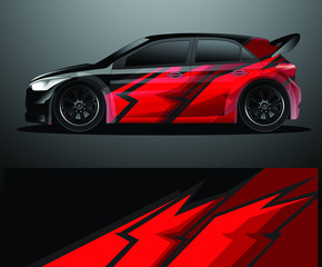 Naklejka premium Rally car decal graphic wrap vector, abstract background