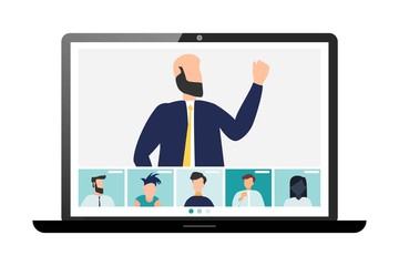 Conference video call, remote project management, quarantine, working from home