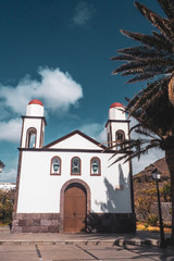iglesias blanca con palmera