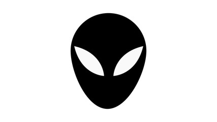 Extraterrestrial alien face or head symbol line art