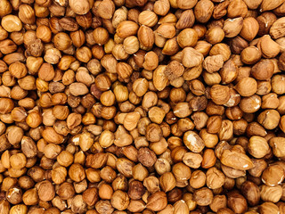 lots of delicious hazelnuts for eating a background