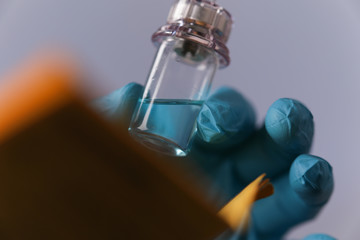  immunization concept. Flu vaccine virus attack.