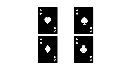 Set diamonds, clovers, hearts, spades Playing card