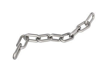 Silver chain isolated on white background. 3D Illustration.
