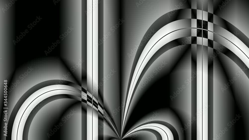 Wall mural digital art, three-dimensional black and white objects with soft lighting, germany