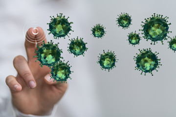 Virus Covid 19-NCP. nCoV denoted is single-stranded protection virus..