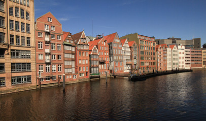 Ein Stück Alt-Hamburg; Nikolaifleet (Wasserfront der Deichstraße)