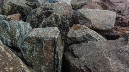 Close-up photo of large stone blocks