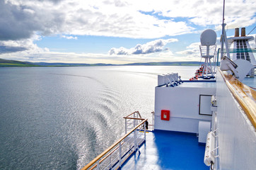 Cruise on cruiseship or cruise ship liner to Scotland and the Orkney Islands, port of Kirkwall