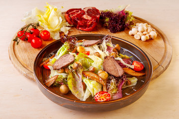 fresh salad on the table in the studio