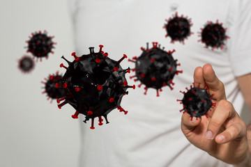 virus. Novel, people  Concept  quarantine.