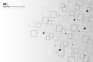 Abstract technology square black pattern artwork background. illustration vector eps10