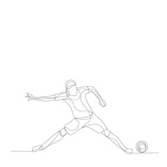 Fototapeta na wymiar isolated, line drawing man athlete, soccer player
