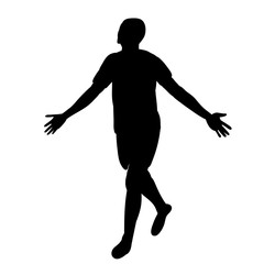  isolated, black silhouette of a running man