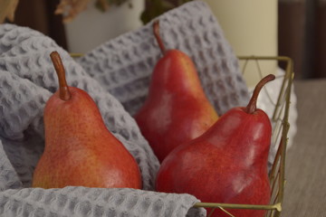 
still life with red pears