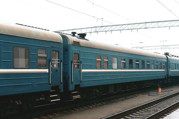 Fototapeta na wymiar train car stands on rails