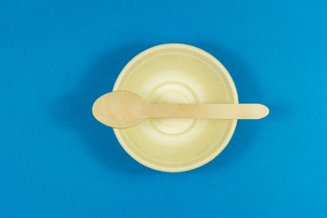 Environmental disposable tableware wooden appliances for food and drink coffee and tea.
