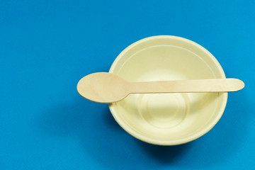 Environmental disposable tableware wooden appliances for food and drink coffee and tea.