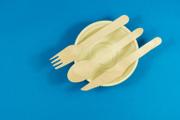 Environmental disposable tableware wooden appliances for food and drink coffee and tea.