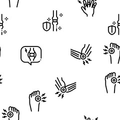 Arthritis Disease Seamless Pattern Vector Thin Line. Illustrations