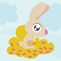 cute rabbit, animal in kawaii style