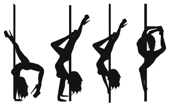 4 sagome posa poledance 