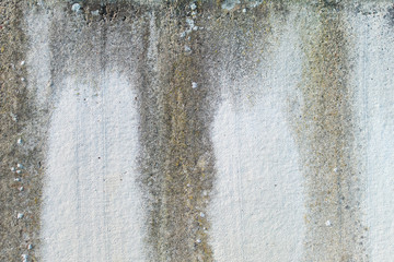 Concrete panel completely weathered with white limescale