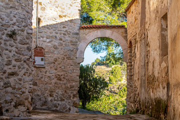 Arch in the town of Almudaina in Alicante mountains.