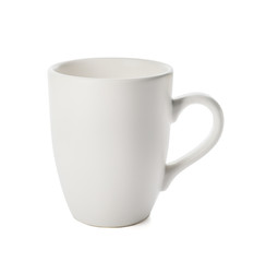 Blank cup on white background