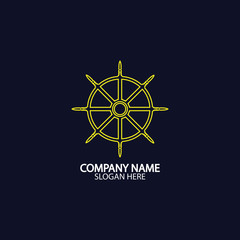 Ship and boat helm steering wheel  boat and maritime rudder icon  ship steering wheels - vector.