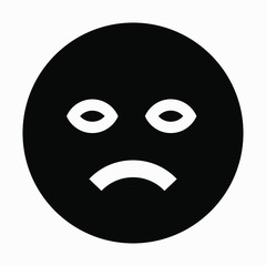 Icon of a very sad emoticon. Vector icon.