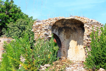 Antique ruins and sights of the Turkish resort town of Side