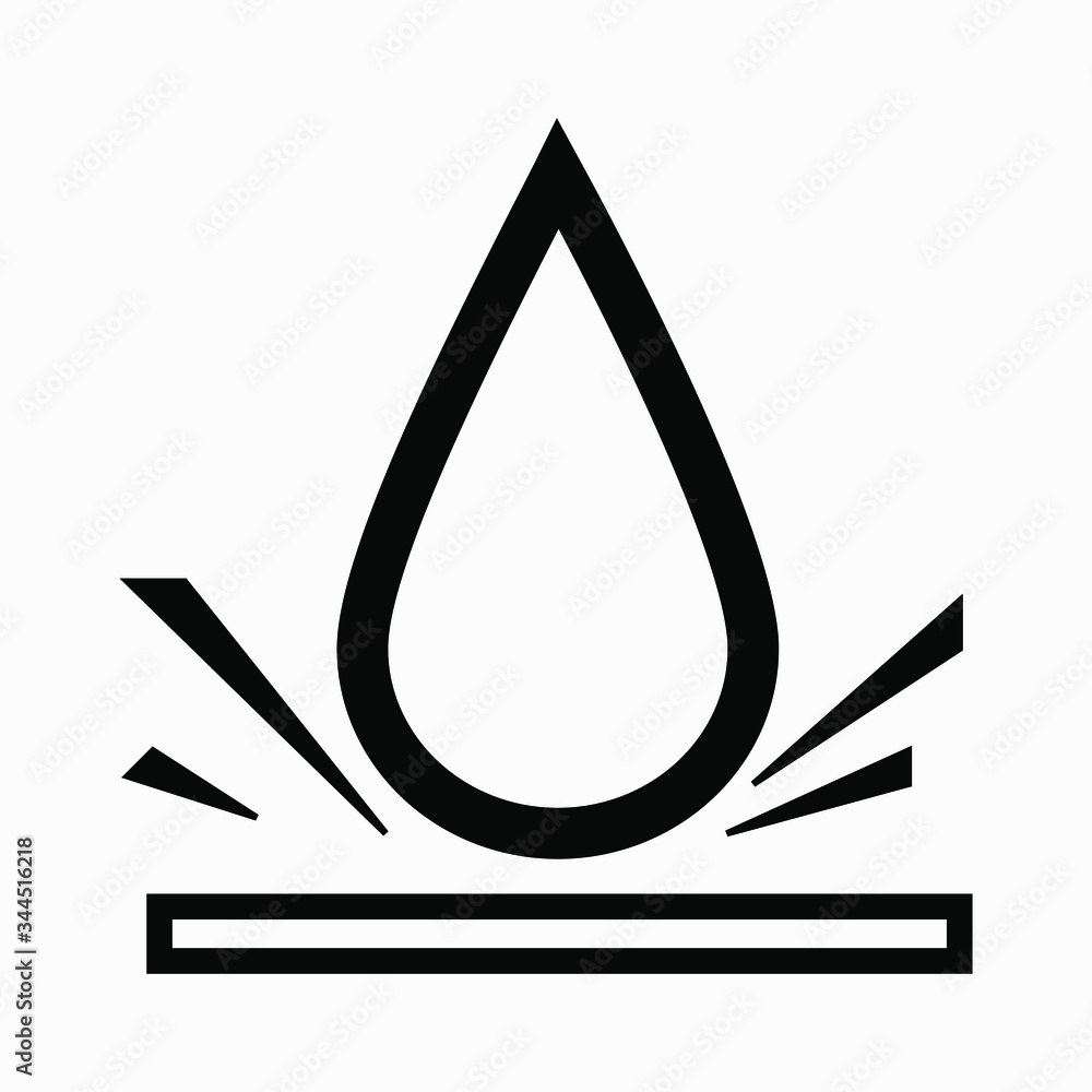 Poster water drop logo isolated minimal single flat linear icon for application and info-graphic. commercia