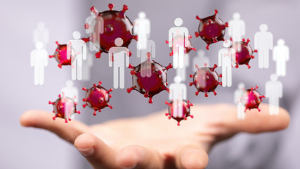 virus digital infection illustration 3d disease