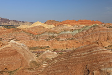 Sea-of-Clouds landform from Colorful-Sea-of-Clouds Observation Deck. Zhangye Danxia-Qicai Scenic Spot-Gansu-China-0842