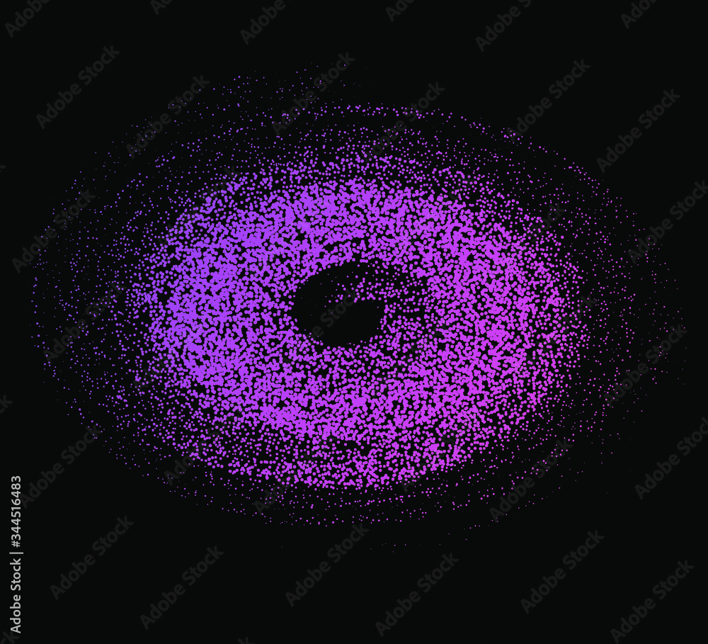 Aufkleber cosmic nebula, swirl and spiral made of dots and particles.
