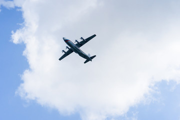 Fototapeta na wymiar professional pilots of military aircraft in sky. 