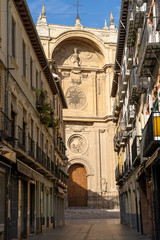 Naklejka premium Granada, Spain, April 2020, empty streets of Granada during the covid-19 pandemic.