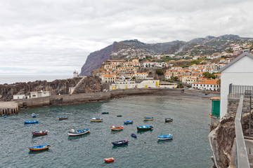 Fototapeta na wymiar view of the harbour of the village Funchal