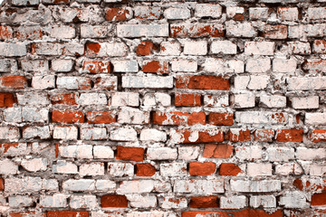 brickwork of white and red bricks. background texture
