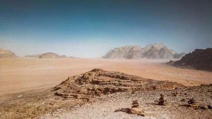 Rocks, architecture and sand in Petra Jordan