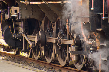 Fototapeta na wymiar Steamtrain wheels